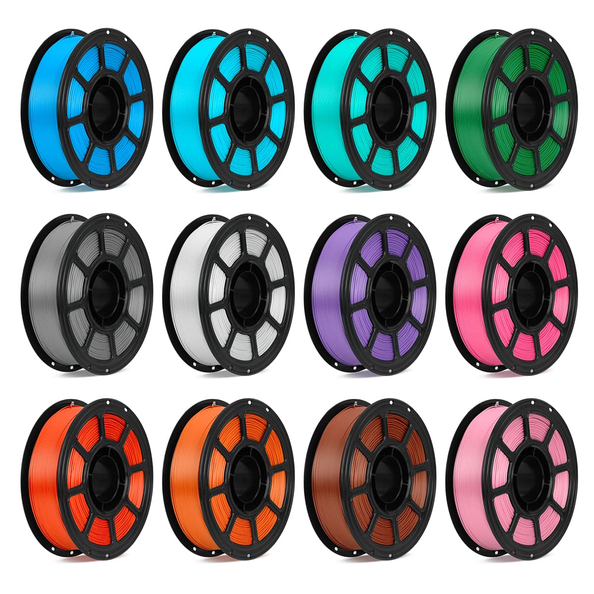 PLA 3D Printer Filament 12 Pack, 12 Colors Assorted Multicolor Filament Set, 1.75mm, 15.6kg Total Weight, Colorful Printing Material For DIY Crafts, Models, Prototyping, Fits Most FDM 3D Printers